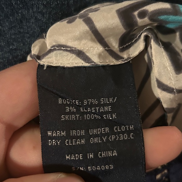 TIE DYE BOHO PATCHWORK SILK BABYDOLL DRESS - Picture 2 of 8